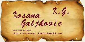 Kosana Galjković vizit kartica